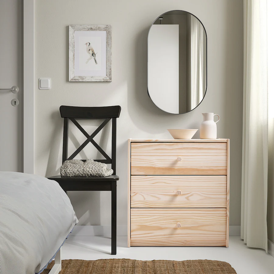 Celebrating classic Scandinavian design, the RAST chest of drawers is perfect as it is, or you can personalize it with paint. Its spacious storage in a compact size makes it great for smaller rooms. (Source: IKEA)
